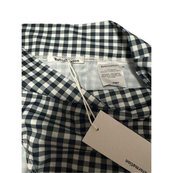 Reformation size XS Kona high rise bikini bottom checkered - NWT - Picture 7 of 8